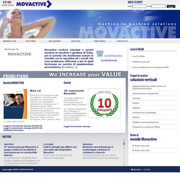 Sito Web - MOVACTIVE SPA - Servizi di telegestione e telecontrollo