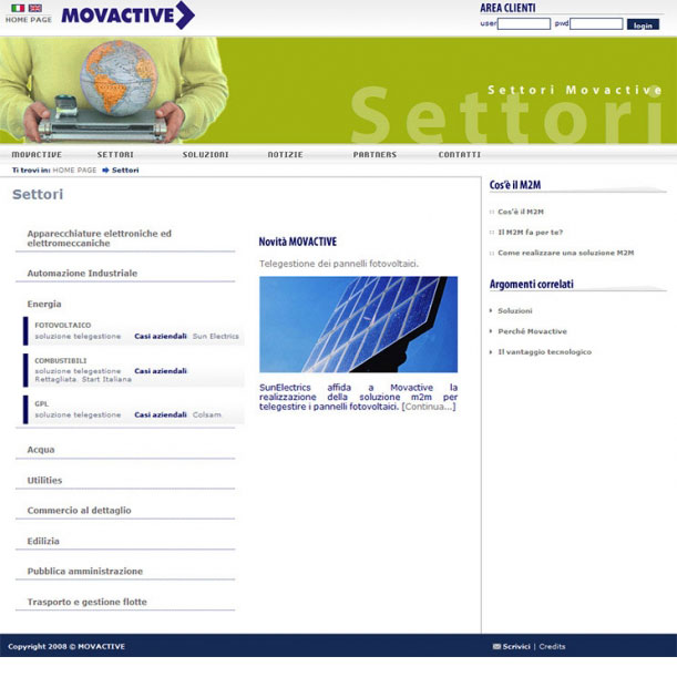 Sito Web - MOVACTIVE SPA - Servizi di telegestione e telecontrollo