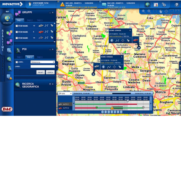 Piattaforma Web Unique - MOVACTIVE SPA - Interfaccia grafica dellapplicazione di telegestione e telecontrollo