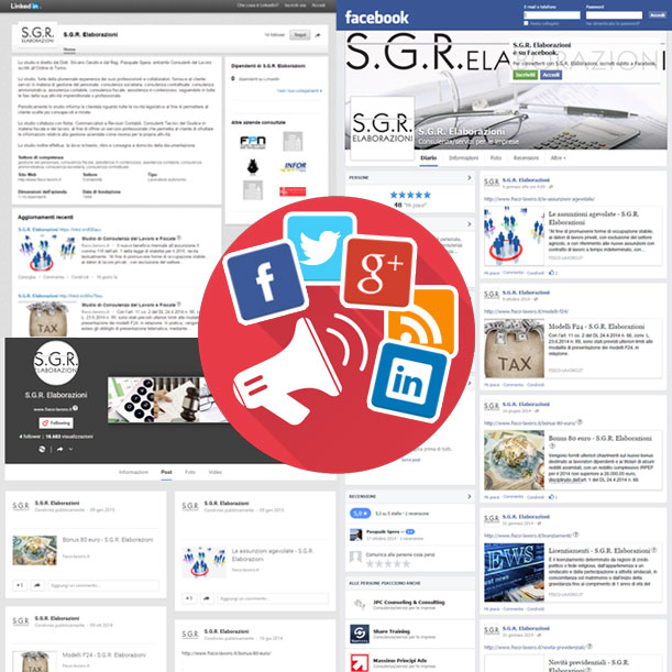 Sito web - SGR Elaborazioni - Pagine social